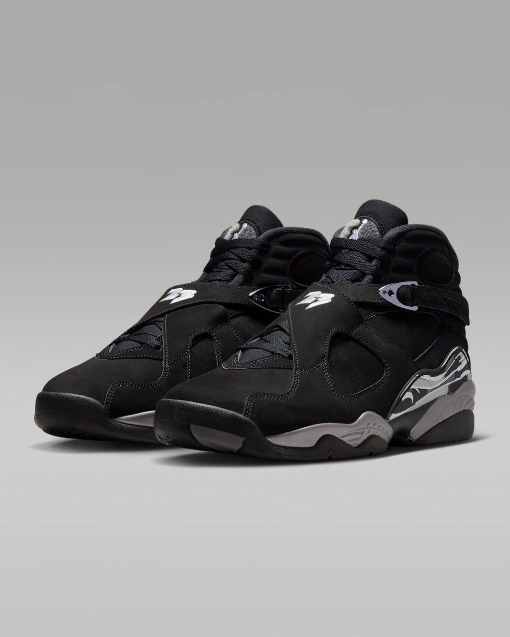 Jordan High-Top Basketball Sneakers – Black & Chrome